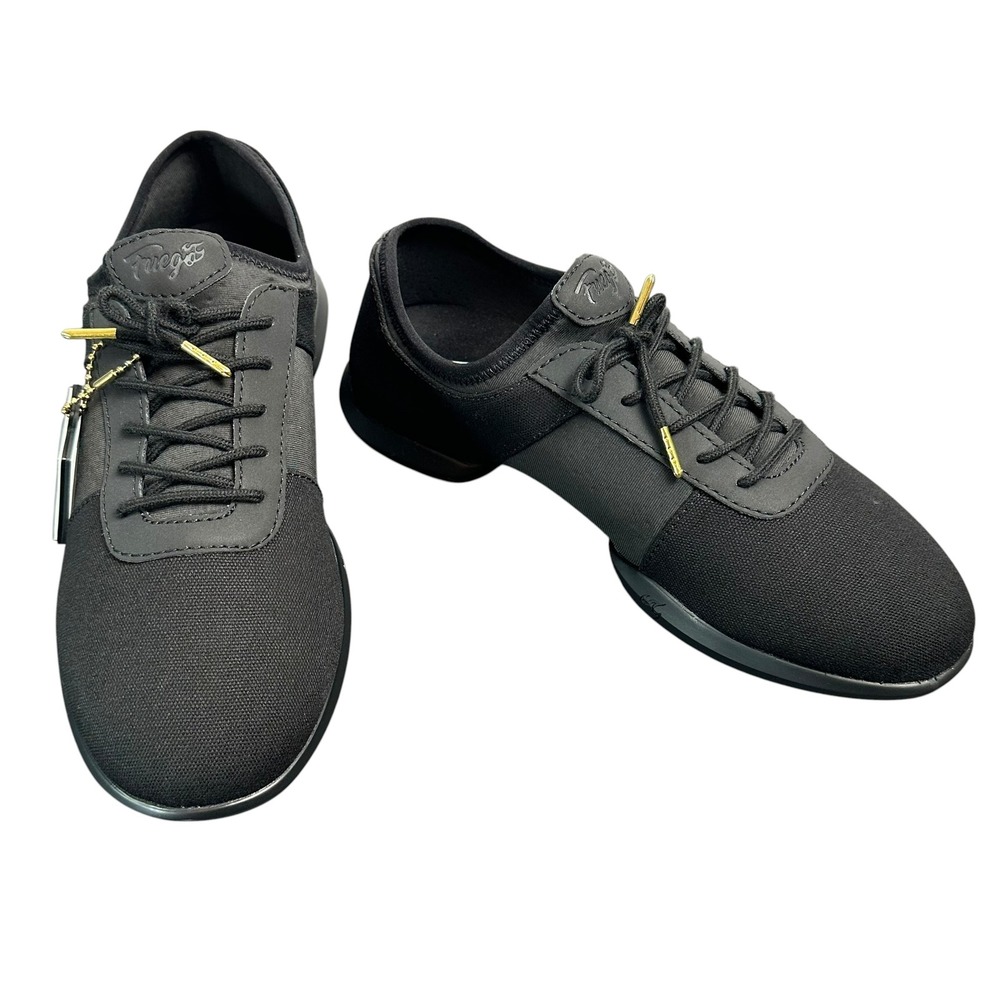 Fuego Black Low Top Dance Sneakers Split Sole Pivot Shoes Womens 8 Mens 6.5